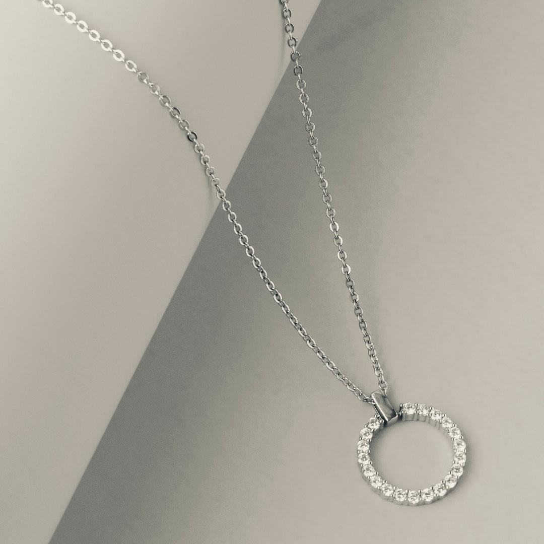 Circle 925 Sterling Silver Pendant Necklace