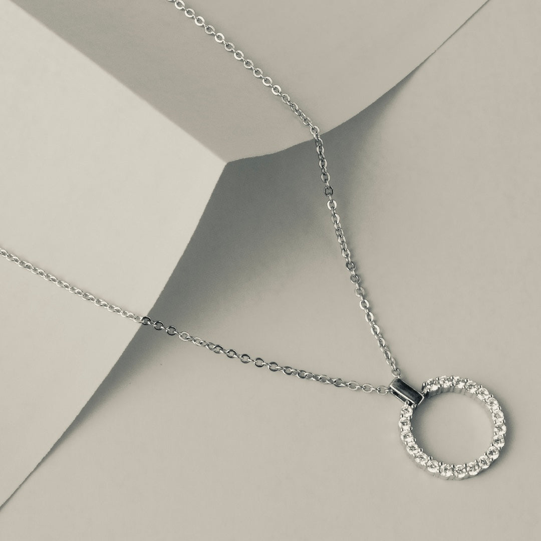 Circle 925 Sterling Silver Pendant Necklace