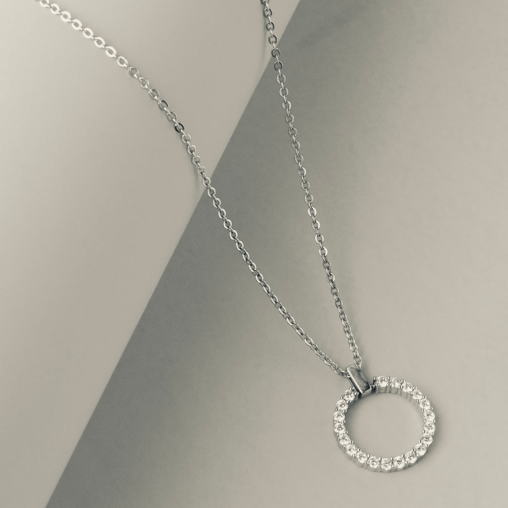 Circle 925 Sterling Silver Pendant Necklace