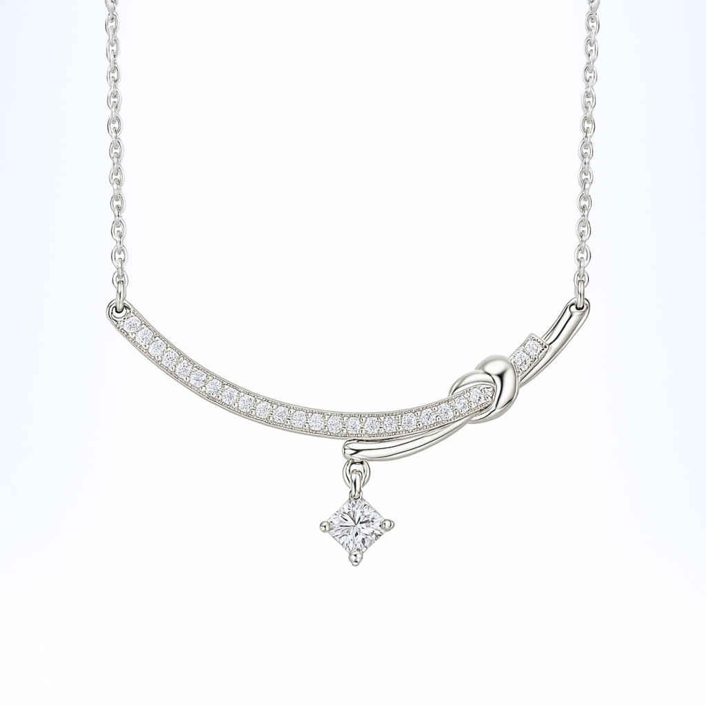 Elegant Knot 925 Sterling Silver Pendant Necklace